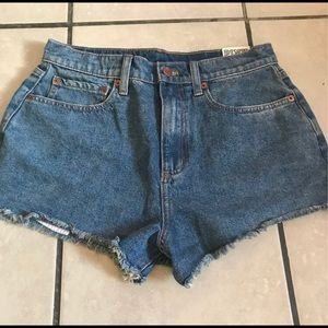 Denim high waisted cut off shorts